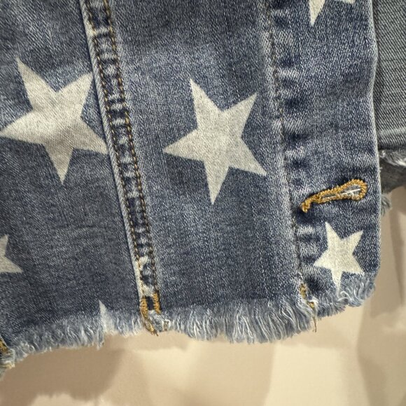 NWOT Star Judy Blue Jean Jacket 2xl Raw Edge Stretchy Cropped - Picture 3 of 6